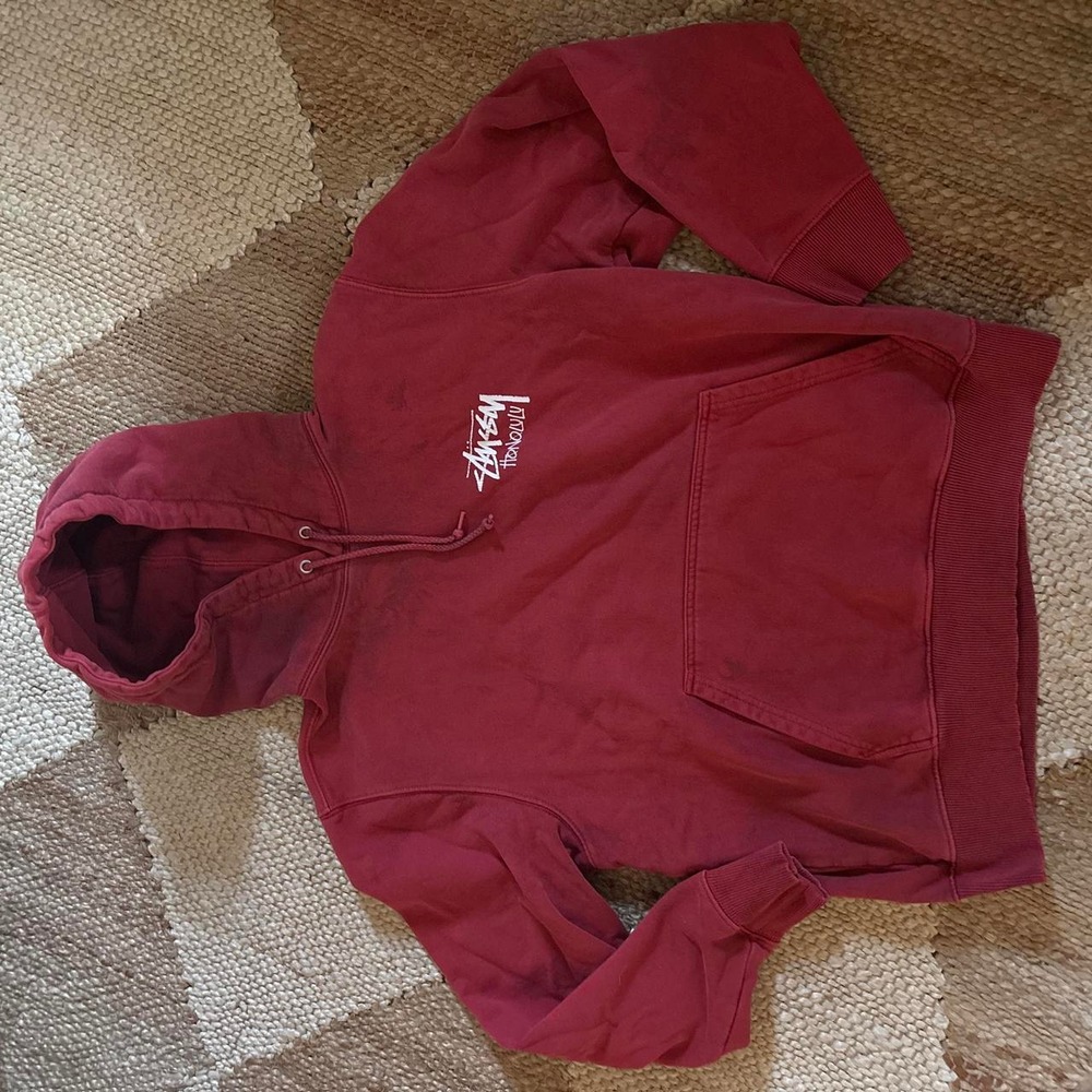 Limited Edition Stüssy Honolulu Hoodie in a faded red or maroon colorway Size M